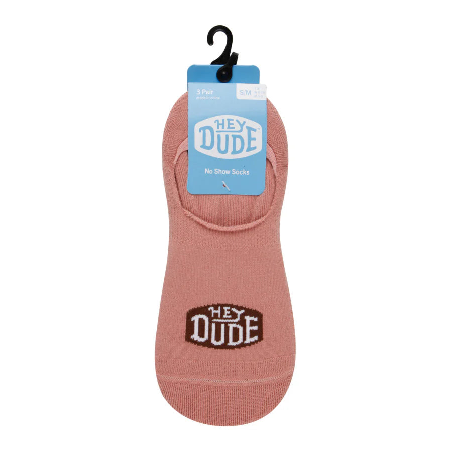 HEYDUDE No Show Sock 3 Pack - Ash