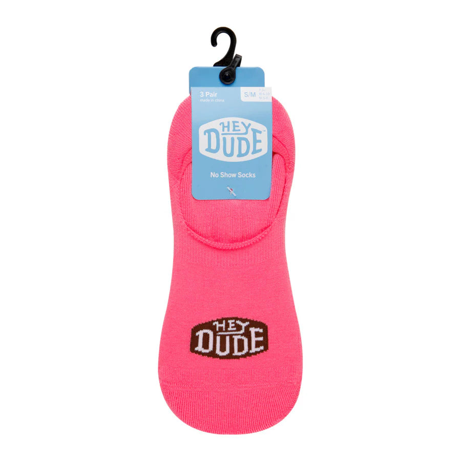 Heydude No Show Sock 3 Pack - Pink Lemonade