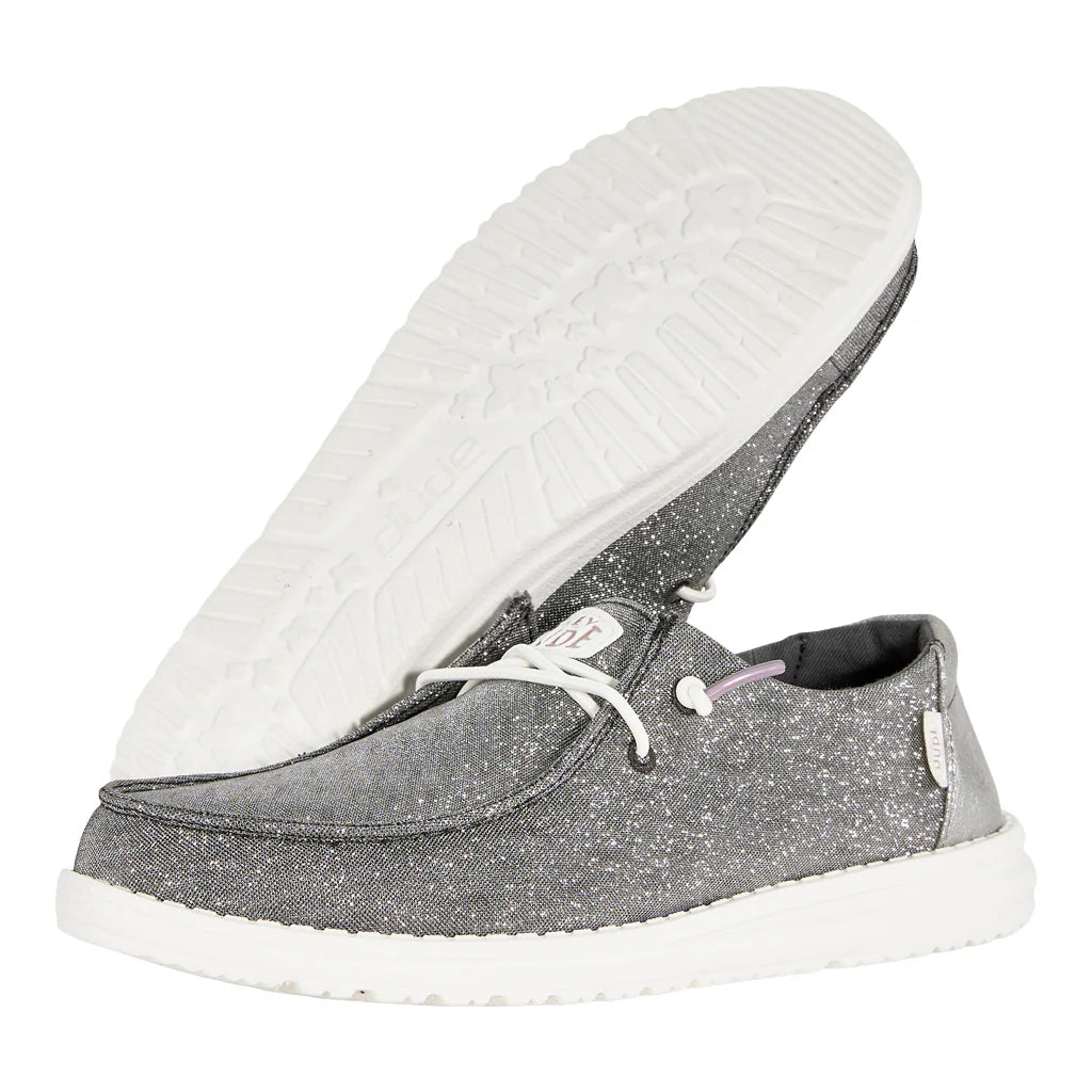Wendy Metallic Sparkle Wide - Charcoal