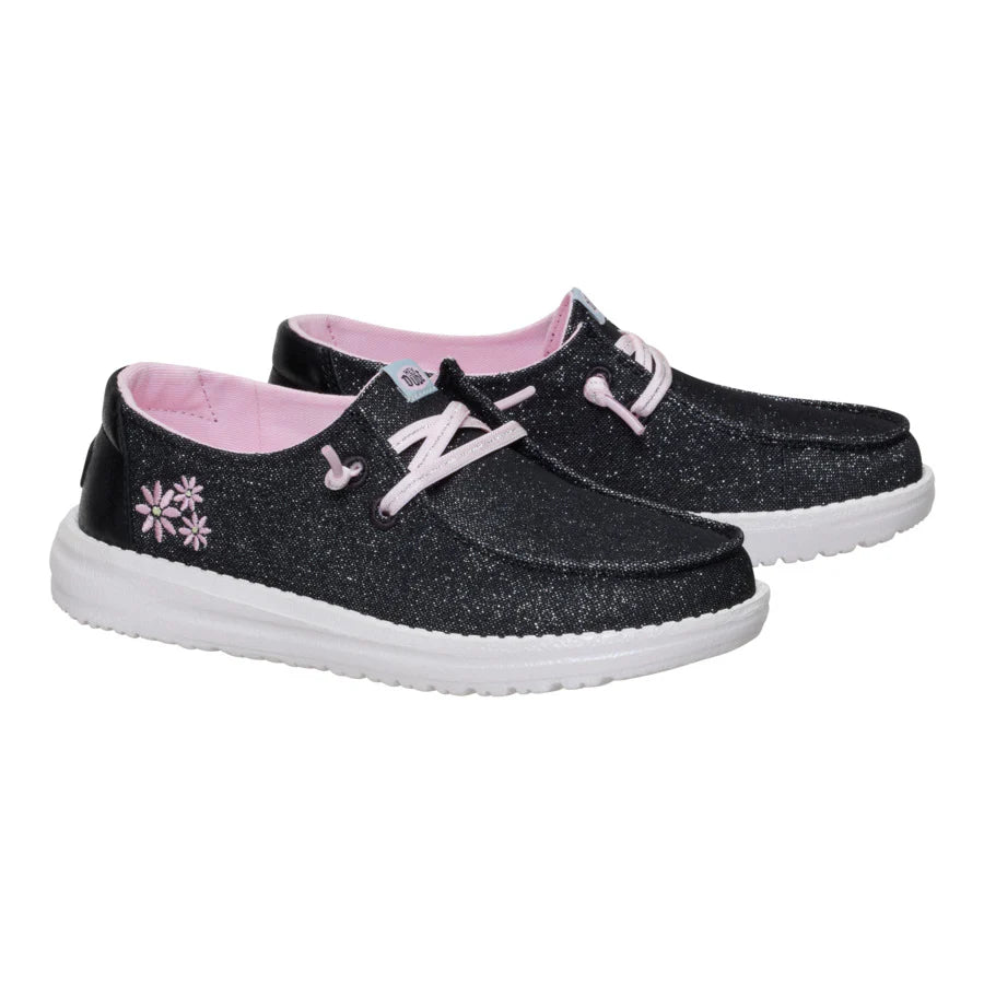 Wendy Youth Shimmer Flower - Charcoal