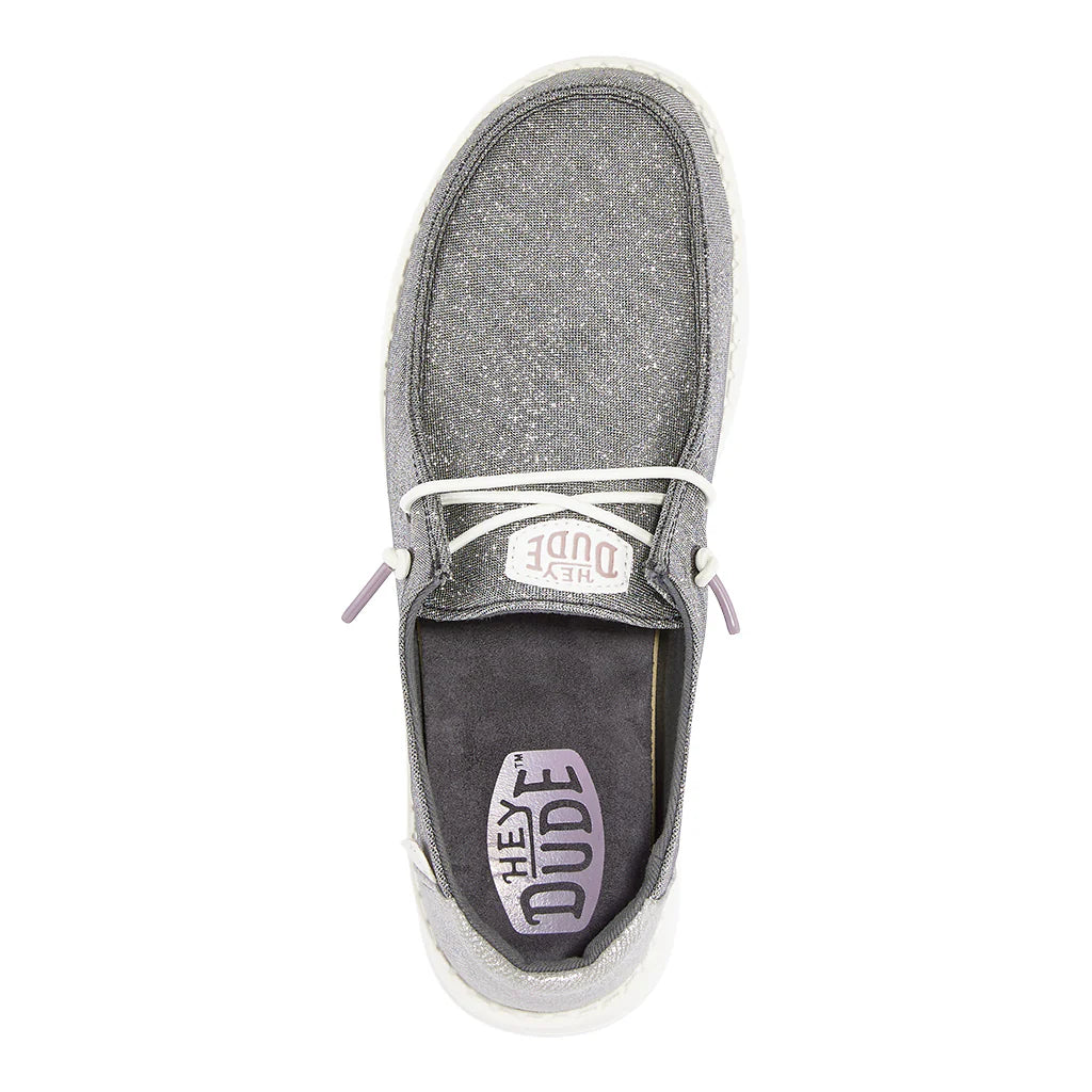 Wendy Metallic Sparkle Wide - Charcoal